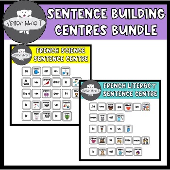 Preview of FRENCH Sentence Building Centres/Centre d'Écriture (Colour and B+W)