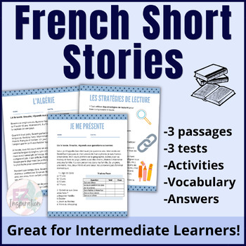 Preview of FRENCH Short Stories and Activities for Intermediates - Compréhension écrite