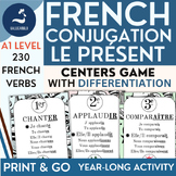 FRENCH Simple Present verb tense game with differentiation
