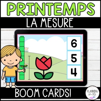 Preview of FRENCH Spring Measurement Digital Boom Cards™ | La mesure du printemps