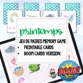 FRENCH Spring Printable Memory Game Kindergarten Digital L