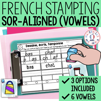 Preview of FRENCH Stamping Worksheets Aligned with the Science of Reading (Literacy Centre)