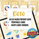 FRENCH Summer Printable Memory Game Kinder Digital Learnin