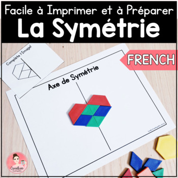 Preview of FRENCH Symmetry Math Centers | Easy Print and Prep