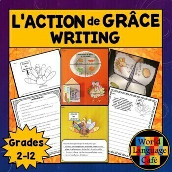 Preview of FRENCH THANKSGIVING WRITING ACTIVITIES ⭐ L'Action de Grâce Activités Canada + US