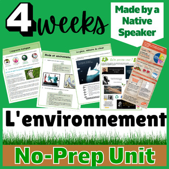Preview of ADVANCED AP FRENCH Thematic Unit on Environment & Global Challenges | 4 weeks