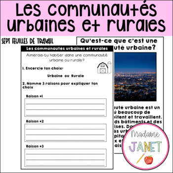 Preview of FRENCH Urban and Rural communities - Worksheet Packet