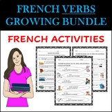 FRENCH VERBS GROWING BUNDLE (WORKSHEETS/ACTIVITIES)