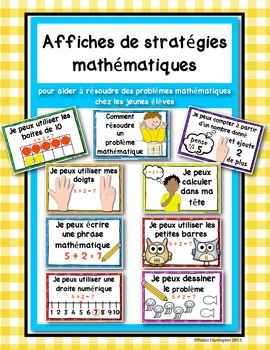 Preview of *FRENCH VERSION* Solving Math Problems {Strategy Posters for Addition}