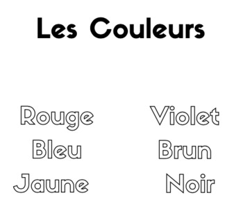 FRENCH VOCAB- Les Couleurs Worksheet by Rhea Deosaran | TpT