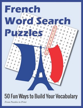 Preview of French Word Search Puzzle Packet - 50 Vocabulary Worksheet Activities