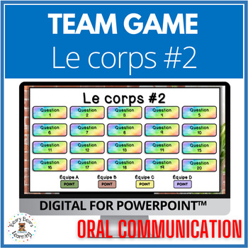 Preview of FRENCH VOCABULARY HUMAN BODY | Digital Game | Le corps humain 2 Vocabulaire