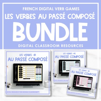 Preview of Digital French Verb Games (-ER, -IR, -RE au passé composé) | les verbes