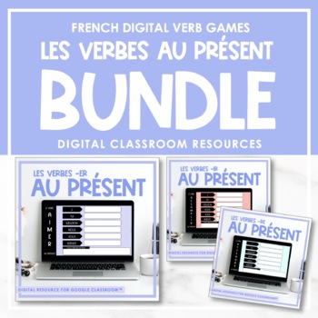 Preview of Digital French Verb Games (-ER, -IR, -RE au présent) | les verbes au présent