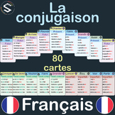 FRENCH Verbs Cards, La Conjugaison de 20 verbes en 4 temps