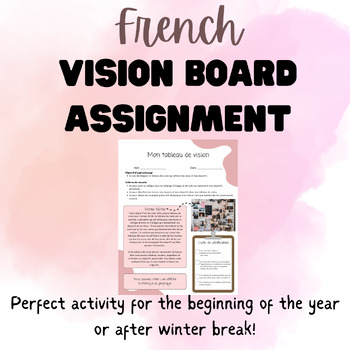 Preview of FRENCH | Vision Board Assignment | Tableau de vision