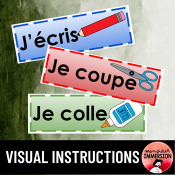 Preview of FRENCH Visual Instructions / Directions Cue Cards - les consignes