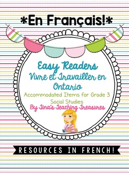 Preview of FRENCH Vivre et Travailler en Ontario Easy Readers & Activities IEP/ELL