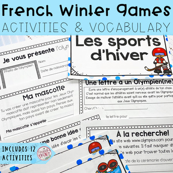 Preview of FRENCH WINTER GAMES VOCABULARY, ACTIVITIES & DIGITAL - JEUX D'HIVER 2022 BEIJING