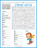 FRENCH WINTER Vocabulary Word Search Worksheet Activity - 