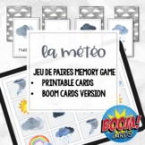 FRENCH Weather Printable Memory Game Kinder Digital Learni