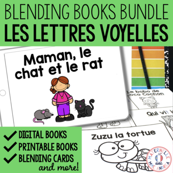 Preview of FRENCH Reading Decodable Vowel Blending Books BUNDLE - Digital and Printable