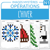 FRENCH Winter Mystery Pictures Grade 1 Hiver Addition Sous