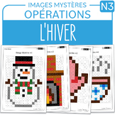 FRENCH Winter Mystery Pictures Grade 3 Hiver Multiplicatio