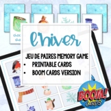 FRENCH Winter Printable Memory Game + Digital Learning BOO