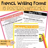 FRENCH Writing Forms Posters (Elements of narratives,lette