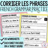 FRENCH Writing / Grammar - Corriger les phrases - Correcti
