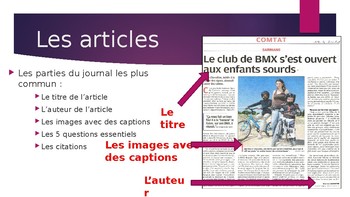 FRENCH- Writing Newspaper Articles **BUNDLE** by Tea Time Teacher FSL