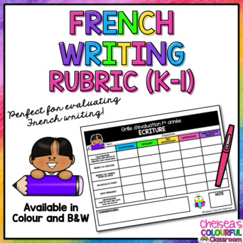Preview of FRENCH Writing Rubric | Écriture | Grille d'évaluation | K-1