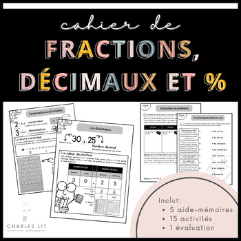 Preview of FRENCH cahier d'activités de fractions, décimaux et pourcentages