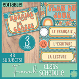 FRENCH classroom décor: Schedule cards / Décor de classe :