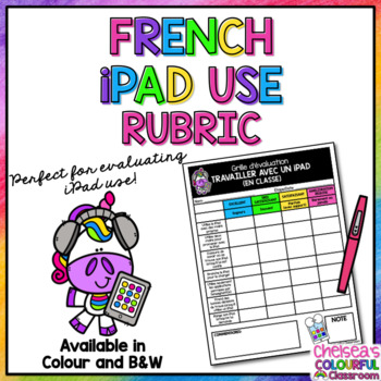 Preview of FRENCH iPad Use Rubric | Travailler avec un iPad | Grille d'évaluation