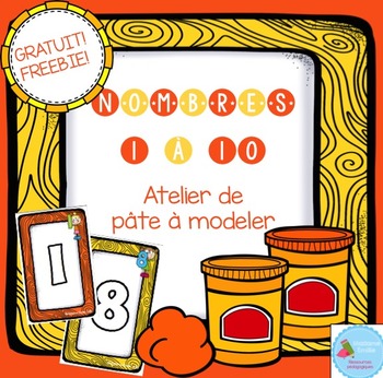 Preview of FREEBIE numbers Playdough Mats/ Nombres en pâte à modeler