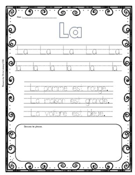 Preview of FRENCH writing/printing sight words les mots fréquents package- mot du jour