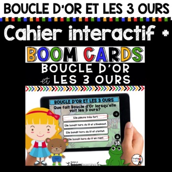Preview of Cahier interactif et FRENCH BOOM CARDS CONTE Boucle d'Or et les 3 ours