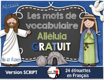 Preview of FRENCH VOCABULARY CARDS PÂQUES - Mots de vocabulaire ALLELUIA (FREEBIE)