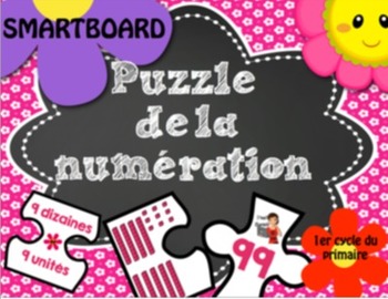 Preview of Numération - SMARTBOARD Puzzle de la numération (unités, dizaines) et +++