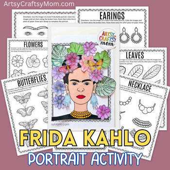 Preview of FRIDA KAHLO PORTRAIT CRAFT TEMPLATE