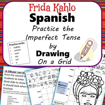 Preview of FRIDA KAHLO: Spanish Imperfect Tense-Draw on Grid