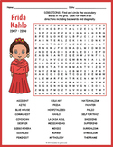 FRIDA KAHLO Word Search Puzzle Worksheet Activity