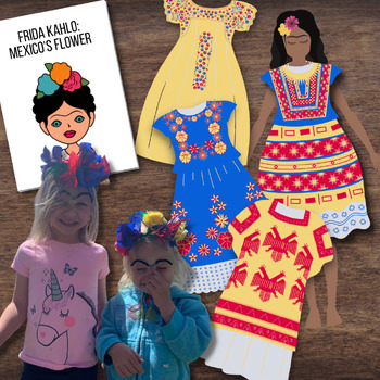 Preview of FRIDA Kahlo Mexican Artist Story Paper Doll, Flower Craft & Art Study