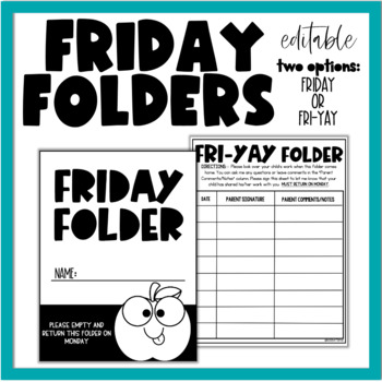 Preview of FRIDAY FOLDER | BACK TO SCHOOL | TAKE HOME | PARENT COMMUNICATION