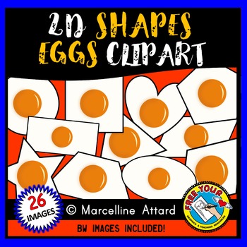 Preview of FRIED EGG 2D SHAPES CLIPART MATH COMMERCIAL USE CLIPART TEACHERS PAY TEACHERS