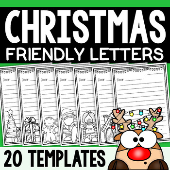 Friendly Letter Templates Winter Christmas Holiday Themed By