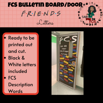Preview of FRIENDS Family Consumer Sciences (FCS) Themed Bulletin Board or Door Letters