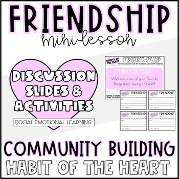 Preview of FRIENDSHIP Mini-Lesson | SEL Friendship Reflection | How to be a good friend 